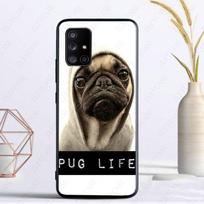 mielas mopso šuo Viršelis, skirtas Samsung Galaxy A13 A53 A11 A12 A32 A22 A52S 5G A10S A41 A42 A33 A20E A30S A40 A51 A71 A21S dėklams Galaxy A71 4G black