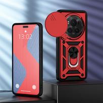 KEYSION Smūgiams atsparus šarvų dėklas, skirtas HONOR Magic 6 Pro 5G slankiojančios kameros objektyvo apsauginis žiedas, telefono dangtelis, skirtas HONOR Magic 5 Pro for Mgaic 5 Pro raudona