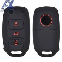 Silikoninis automobilio raktų dėklas, skirtas VW Golf POLO BoraFor Skoda Cover berakčiui nuotolinio valdymo pulto korpuso laikikliui black