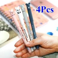 4 vnt. gyvūnų kačių meškiukų trinamas aksominis gelio rašiklis Rollerball mokyklos biuro reikmenys mokinių rašikliai 0,38 mm B 4 pcs random color