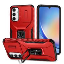KEYSION Atsparus smūgiams dėklas Samsung A54 5G A34 5G A14 LTE, su slankiojančiu kameros apsaugos žiedu, stoveliu, telefonų dėklas Galaxy A14 A34 A54 for Samsung A14 raudona