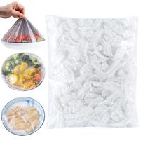 300 vnt. plastikinių dubenėlių dangtelių, maisto dangtelių, spalvingų, daugkartinio naudojimo, elastingų, tempiamų dubenėlių dangtelių, virtuvės, valgomojo, virtuvės reikmenų, konservavimo dangtelių, šviežių White-100pcs