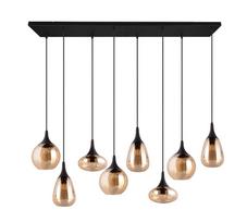 Šviestuvas lubų Trio Lumina, E14, 8 x 40 W, gintaro sp. / juoda sp.