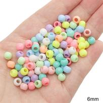 10-200 vnt./maišelyje Akriliniai ledų spalvos karoliukai su didele skylute PASIDARYK PATS apyrankei, vėriniui, auskarams, papuošalų aksesuarai 6mm 200pcs/bag