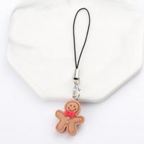 lot Christmas Gingerbread Man Keychains Resin Cartoon Little People Charms for Car Keyholder Handbag DIY Keyrings