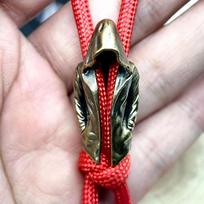 Apsiaustas žalvario peilio karoliukai EDC „pasidaryk pats“ „Paracord“ austinės apyrankės, dirželiai, raktų pakabukai, pakabukai, priedai, lauko įrankių pakabos, pakabukai žalvaris