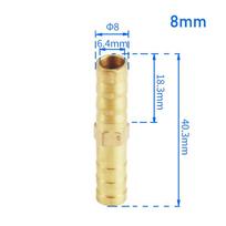 Žalvarinė tiesi žarnos jungtis, vienodo skersmens spygliuota 4mm 5mm 6mm 8mm 10mm 12mm 16mm 19mm 25mm, dujų, varinė spygliuota jungtis, adapteris beige