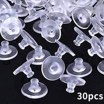 30/50/100/200 vnt. auskarų užsegimai su paminkštintais skaidraus kaučiuko auskarų užsegimais, pakeičiama saugos atrama, atrama, perforuota auskarų atrama 30pcs gray