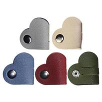 5Pcs Leather Cable Winder Earphone Accessories Cord Organizer Charger Cable Protector Clips Cord Holder Cable Management gray