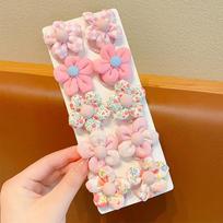 10 Pcs/Set Baby Girl Cute Colors Flower Elastic Hair Bands Ponytail Holder Chilren Soft Scrunchies Rubber Kids Hair Accessories one size rožinė