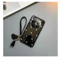 For Honor Magic 7 Pro Magic7 Love Heart Tempered Glass Shockproof Hard Cover for Honor Magic 6 Pro 5 7Lite 7pro Tassel Lanyard Soft Edge Case Magic 7 Pro