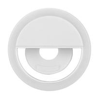 USB įkraunamas LED žiedas asmenukėms, nešiojama telefono asmenukių lempa, šviečiantis klipsas, skirtas iPhone(Baltas) balta