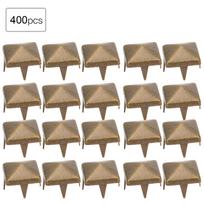 400 rinkinių 4MM-7MM „Pasidaryk pats“ odos dirbinių dygliuoti kniedės Kvadratiniai dygliuoti kniedukai Krepšių Batų Diržų AksesuaraiSidabriniai 4mm bronza