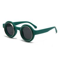 Apvalūs moteriški saulės akiniai Retro rėmelis Populiarūs gatvės akiniai nuo saulės Madingi madingi lauko saulės akiniai UV400 Gafas de sol žalia