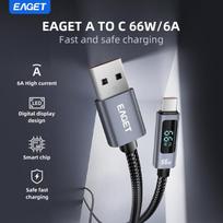 66W LED ekranas USB A į C kabelis Greito įkrovimo kabelis Tinka iPhone 15/16 serijai 1M