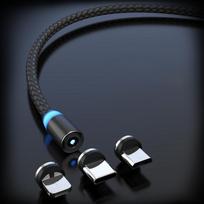 360° magnetinis 3-in-1 greito įkrovimo laidas, skirtas Type-C, Android ir Apple Android connector