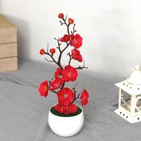 30 cm dirbtiniai augalai Bonsai Mažas medis Imitacija Vazoniniai augalai Dirbtinės gėlės Stalo vazonėlių papuošalai Namų dekoravimas Viešbučio Sodo raudona