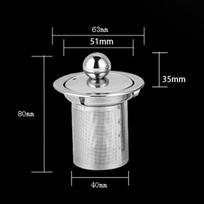 Nerūdijančio plieno tinklelio arbatos plikytuvas metalinis puodelio sietelis birios arbatos filtras su dangteliu S-62.5mm