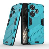 For Poco F6 Case Cover Xiaomi Poco F6 Capas New Phone Back Bumper Armor Kickstand Shockproof Holder Cover For Poco F6 F 6 Fundas For Poco F6 mėlyna