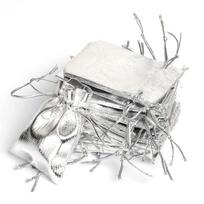 50 auksinės papuošalų maišelio saldainių maišelio metalinio maišelio organzos papuošalų mielas raišteliu užtraukiamas maišelis 5*7cm sidabras
