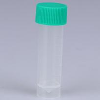 10 vnt. 5 ml plastikinių mėgintuvėlių buteliukas su užsukamu sandarikliu žalia