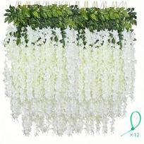 Dirbtinės gvazdikės Kabantys žiedai Netikri gvazdikės žiedai Šilkinės lianos Rotango dekoras Namams Vestuvių arkai Sienai Sodui Žalumynai Miegamajam Lauke 1 Pc balta