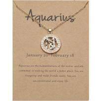 Dvylikos Zodiako ženklų 3D pakabukas Aquarius Aquarius gold