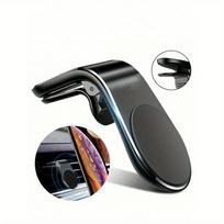 Universalus L formos magnetinis telefono laikiklis - tvirtas sukibimas, reguliuojamas kampas, tvirtinimas prie oro angos, kompaktiškas dizainas - tobula automobilio mobiliojo telefono laikiklis vairavimui Black įvairiaspalvis