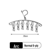 Windproof Stainless Steel Sock and Clothes Drying Rack with Clips gray