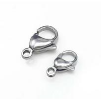 18K Gold-Plated Stainless Steel Lobster Clasp for Jewelry Necklace Making 9*5mm gray