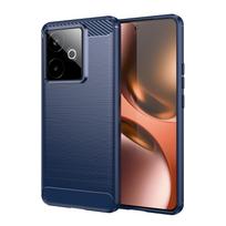 Dėl Realme GT7 dėklo Dėl dėklo Realme GT7 dangtelis TPU minkštas dėklas Anglies pluošto smūgiams atsparus minkšto silikono galinis dangtelis Dėl Realme GT 7T Realme GT 7T mėlyna
