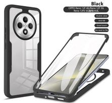 Atsparus smūgiams 360 skaidrus dėklas, skirtas OPPO Reno 12 Pro Reno12 Reno 12F 12 F FS 12FS Reno12F, apsaugantis kameros objektyvą ir ekraną For Reno 12 juoda