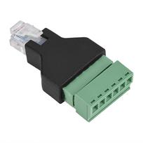 1 vnt. Ethernet RJ12 6P6C kištukinis į 6 kontaktų varžtinius gnybtus adapterio jungtis