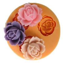 Silicone 3D Flower Fondant Cake Chocolate Sugarcraft Mold Cutter Baking Tool KTY random pink