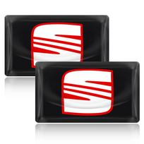 2/5/10 vnt. Anglies Pluošto Vairo Rato Automobilio Logotipo Emblema 3D Lipdukai Seat Leon FR Altea Ibiza Toledo Cordoba Alhambra Arona Ateca Exeo 5pcs black