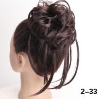 Sintetinis apvyniojimas garbanota kuodelio kuodeliu Chignon Netvarkingi garbanotieji plaukai Elastingi netikrų plaukų gabaliukai moterims