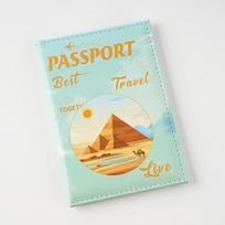 Landscape Print Passport Cover Holder Case for Women PU Leather Travel Passport Cover Document Pouch Waterproof ID Card Protector Wallet