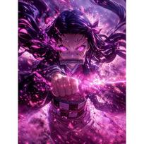 Manga Girl Nezuko Diy Diamond Painting Kit for Demon Slayer Hand Diamond Embroidery Anime Home Wall Decor Mosaic Oil Painting Round 20x30cm