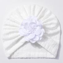 Mielos gėlytės kūdikių mergaičių turbanas Pavasaris Ruduo Naujagimio Beanie kepuraitė Minkšti elastingi mažylių galvos apdangalai balta
