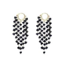 Sparkling Crystal Drop Earrings with Fringe Detail Elegant for Women Comfortable Various Occasions Slimming Effect juoda