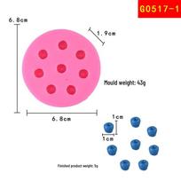 Silikoninė fondanto forma vaisių serijai: Apelsinas, Braškė, Mėlynė, Avietė pink