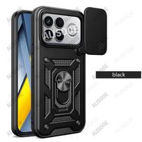 Cover for POCO F8 Ultra Case Slide Camera Ring Kickstand Holder Full Protective Phone Capa for Xiaomi  POCO F8 Ultra Funda for POCO F8 Ultra juoda