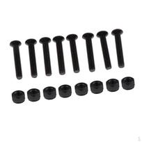 8 Pairs Skateboard Longboard Hardware Bolts Screws Nuts Scooter Cruiser Parts 5x27mm Black