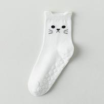 Cartoon Cat Yoga Socks Anti Slip Professional Pilates Socks Women Indoor Fitness Aerobics Floor Exercise Sports Socks Woman EUR35-41 balta