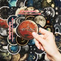 50 vnt. Dangiškų lipdukų rinkinys, Planetos Mėnulio Kosmoso Astronomijos Lipdukas Scrapbooking Junk Journal Reikmenims Planuokliui Nešiojamam Kompiuteriui Bagažui Namų Dekoras, One Size