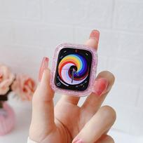 Clear Case For Apple Watch Series 8 7 5 6 SE Ultra Bling Bumper Protect Cover For IWatch 41mm 45 49mm 44mm 40mm 42 38mm 38mm rožinė