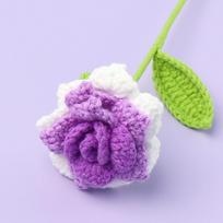 Pasidaryk pats nertas rožės gėlės nuotraukų rekvizitas Romantiškos megztos gėlės Metinės violetinė