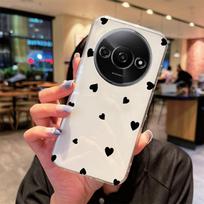 Meilės širdelės telefono dėklas Xiaomi Redmi A3 A3X A1 A2 Plus A5, TPU, permatomas, nepageltonuojantis silikoninis dėklas RedmiA3 6.71 Redmi A1 balta
