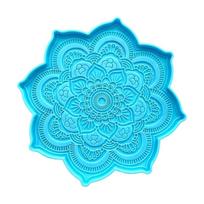 Jewelry Decorative Making Epoxy Mould Mandala Flower Mug Pad Resin Casting Silicone Mold Crystal Agate Coaster Mold 1