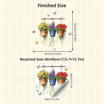 Fresh Floral Wall Stickers, Removable Self-Adhesive Decor for Study Room Desk Area, Warm Atmosphere Home Decoration 40x40CM įvairiaspalvis